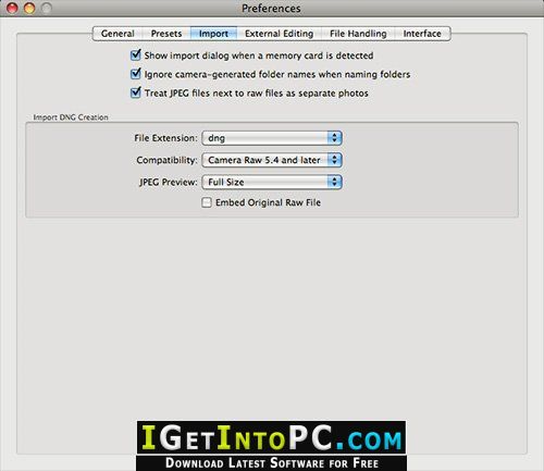 Adobe DNG Converter 11 macOS Free Download 5
