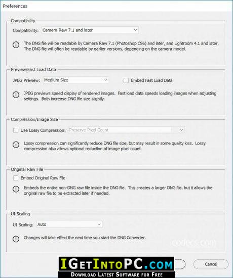 Adobe DNG Converter 12 Free Download Windows and MacOS 4