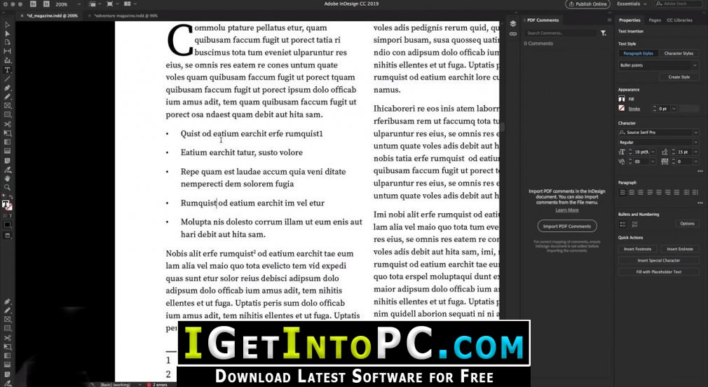 Adobe InDesign CC 2020 15.0.1.209 Free Download macOS 2