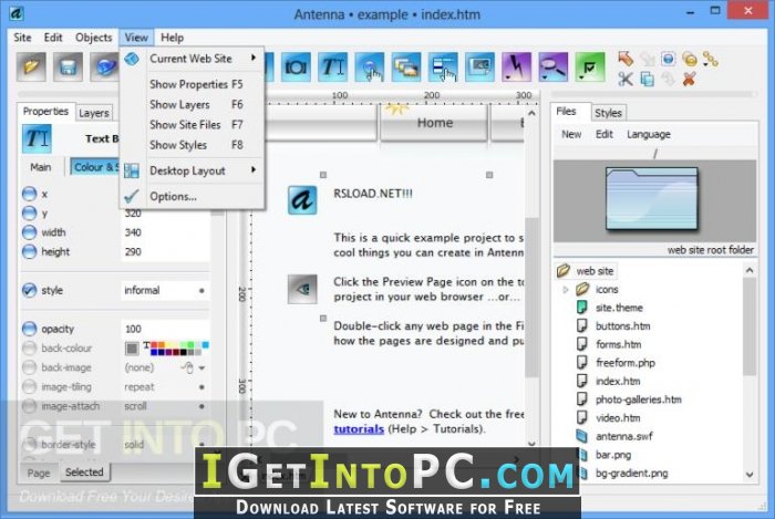 Antenna Web Design Studio 6.57 Free Download 4