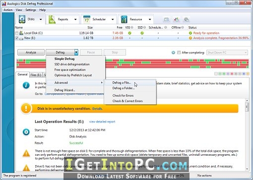 Auslogics Disk Defrag Professional 4.9.1 Free Download 2
