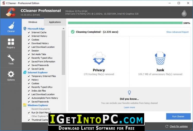CCleaner Professional 5.50.6911 Free Download 3