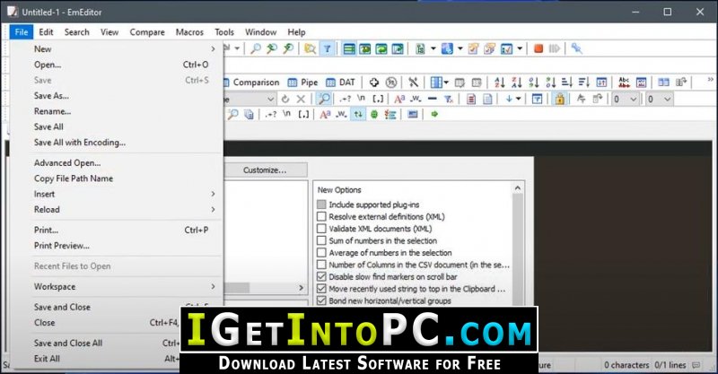 EmEditor Professional 21 Free Download 2