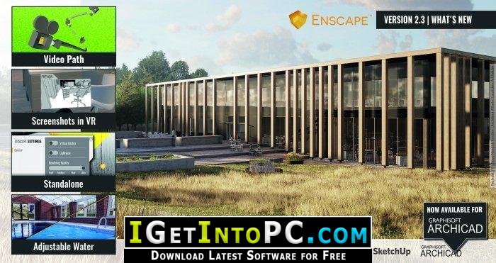 Enscape3D 2.6.1.13260 for Revit SketchUp Rhino ArchiCAD Free Download 3