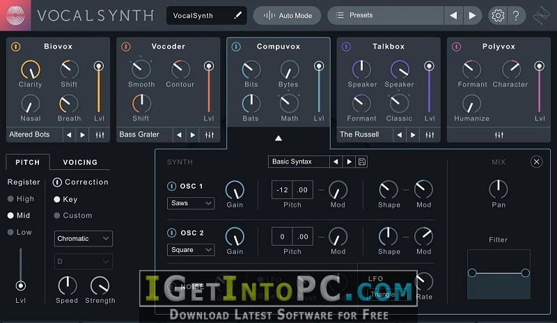 IZotope VocalSynth 2.00 macOS Free Download 3