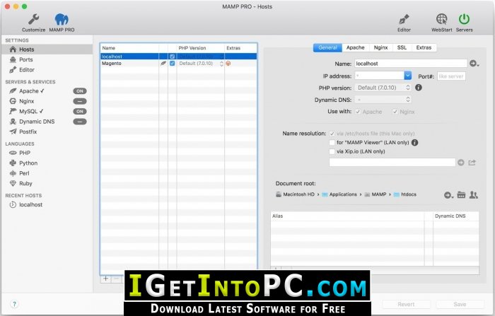 MAMP MAMP PRO 4.1.0.23975 Free Download Windows and MacOS 3