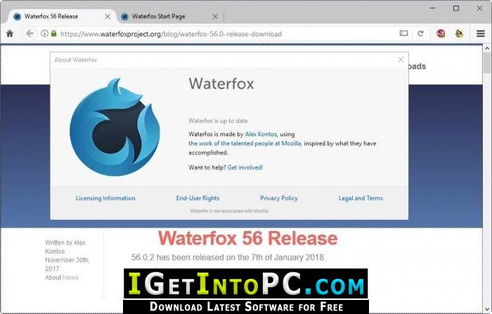 Mozilla Waterfox 56.2.5 Offline Installer Free Download 2