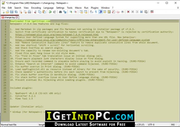 Notepad 7.6.4 Free Download 2