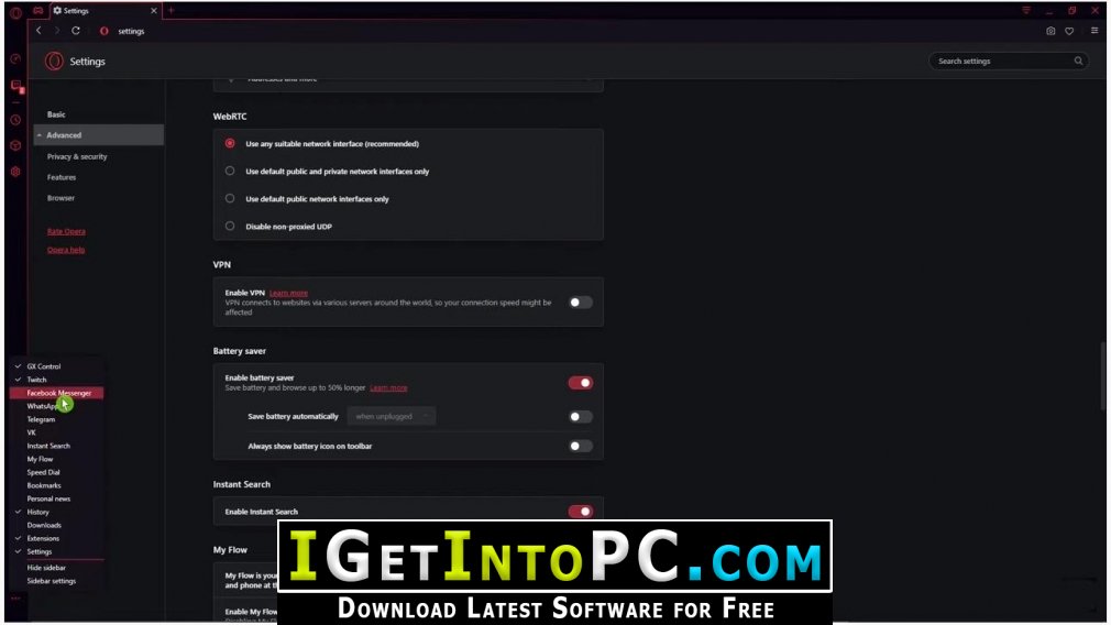 Opera GX Gaming Browser 64 Offline Installer Free Download 3