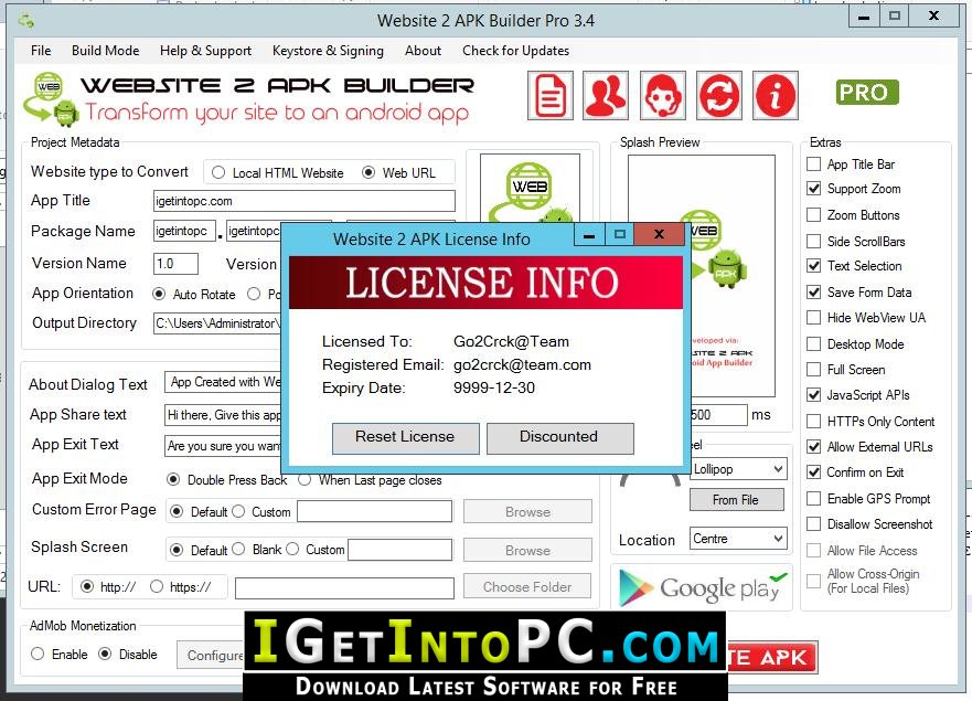 Website 2 APK Builder Pro 3.4 Free Download 2