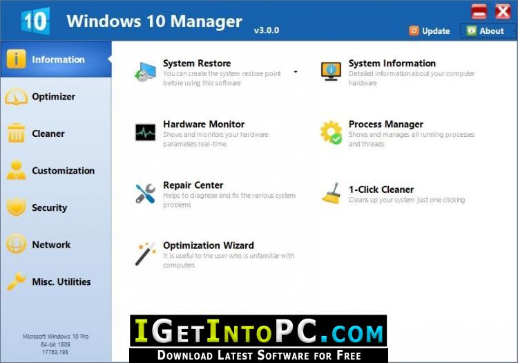 Windows 10 Manager 3.0.1 Free Download 2