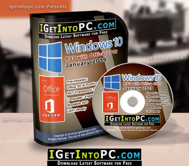 Windows 10 Pro RS5 with Office 2019 Pro Plus January 2019 Free Download 1