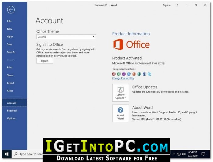 Windows 10 Pro with Office 2019 August 2019 Free Download 4