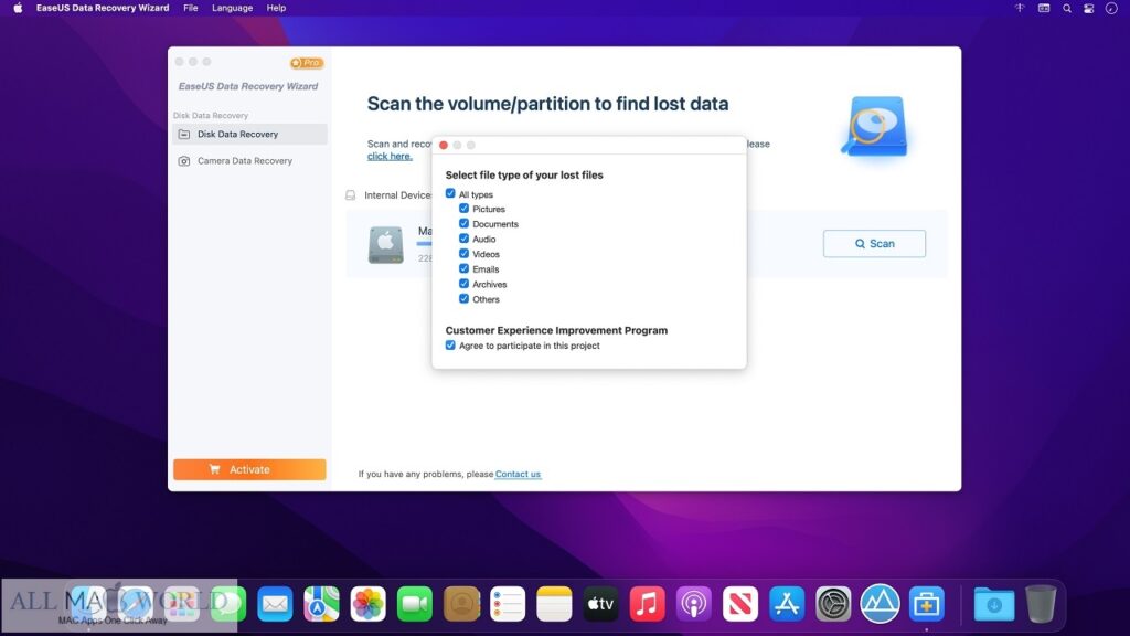 EaseUS Data Recovery Wizar Pro 13 for macOS Free Download
