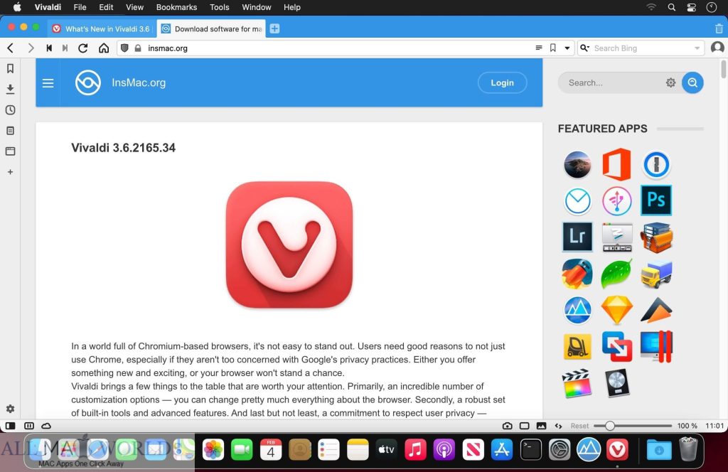 Vivaldi 5 for macOS Free Download