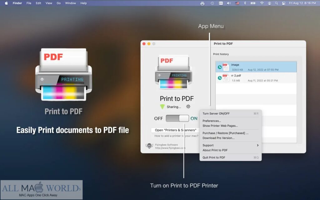 Print to PDF Pro for Mac Free Download