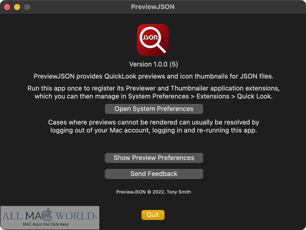 PreviewJson 1.0 for Mac Free Download