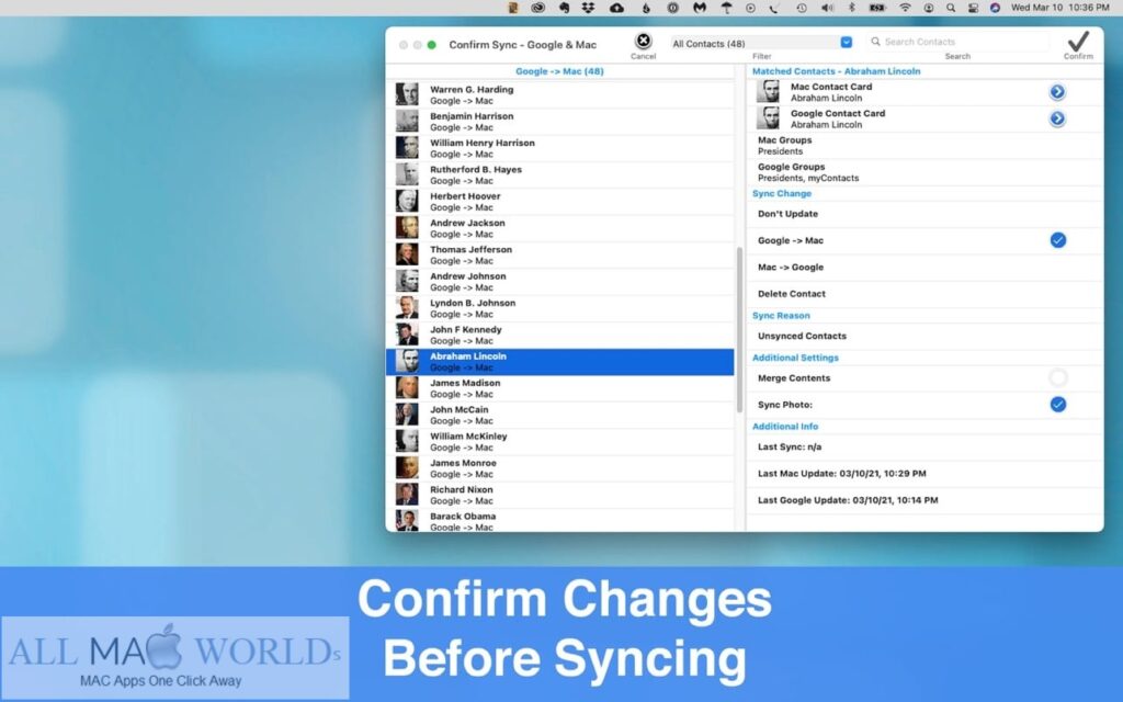 Contacts Sync Pro 8 for macOS Free Download
