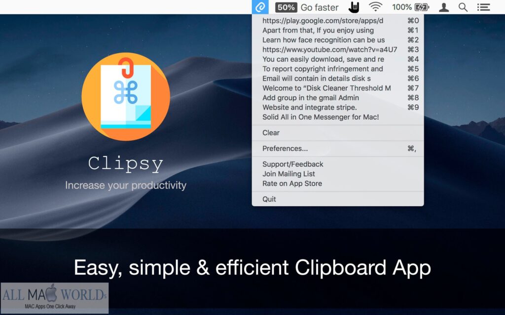 Clipsy Clipboard Manager 1.8 for Mac Free Download